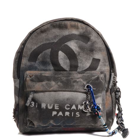 grey chanel backpack